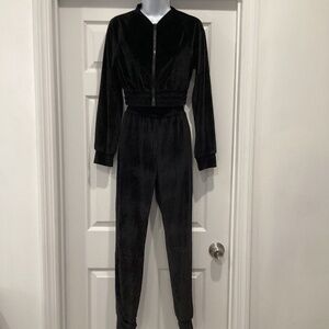 SHEIN Velvet Hoodie & Sweatpants Set